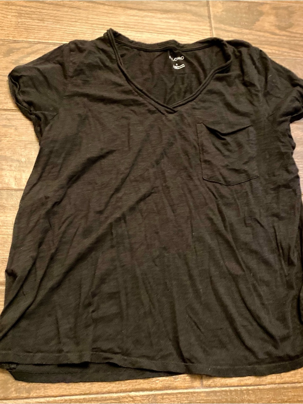 Quinn Drapey Black V-Neck T-Shirt by Pilcro Size Large By Anthropologie